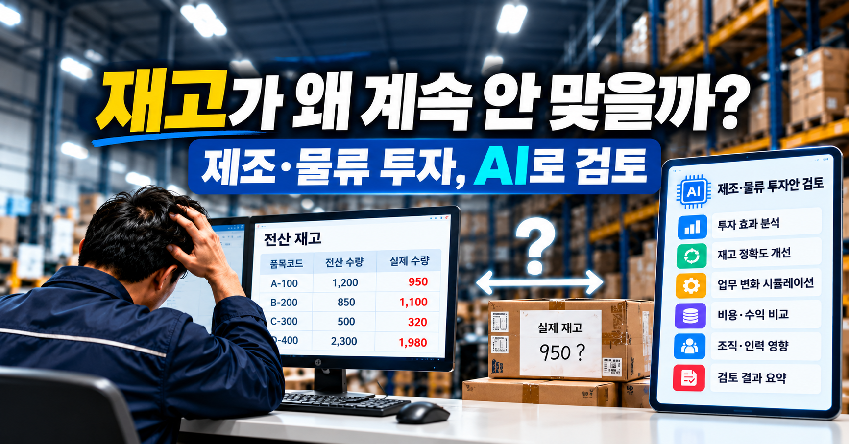 재고가 왜 계속 안 맞는지 제조·물류 투자안을 AI로 검토하는 방법
